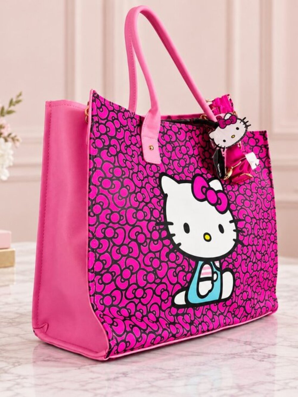 Hello Kitty Sanrio Pink Bow Travel Tote Crossbody Luggage Tag Set NWT